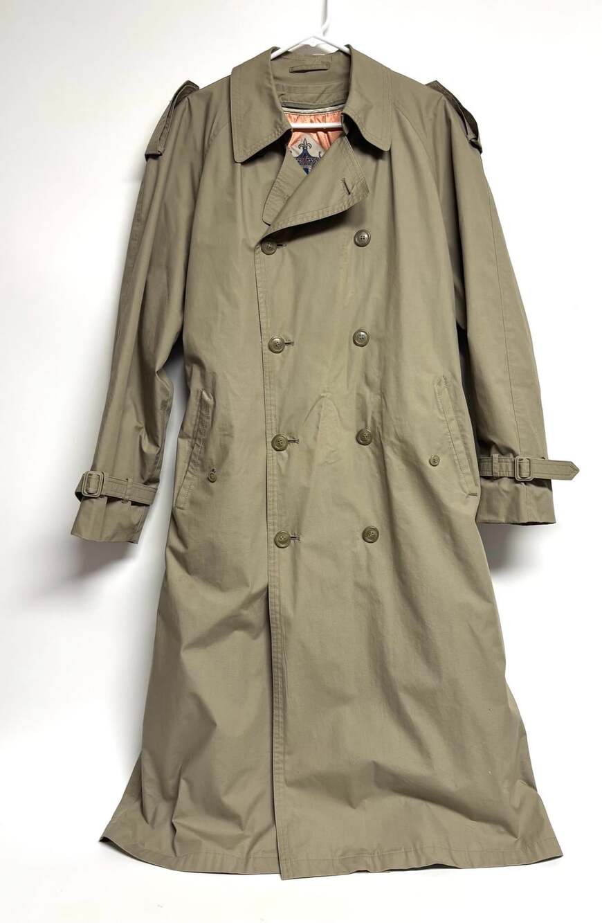 London Towne Limits Trench Coat Tan Double Breasted Vintage